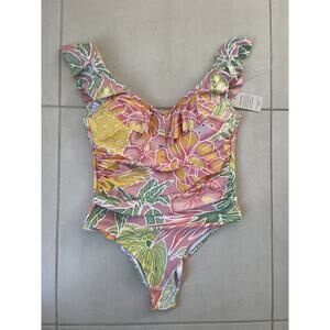 Kenny Flowers Swim One Piece Swimsuit Ruffled Ruched The Bahamas
